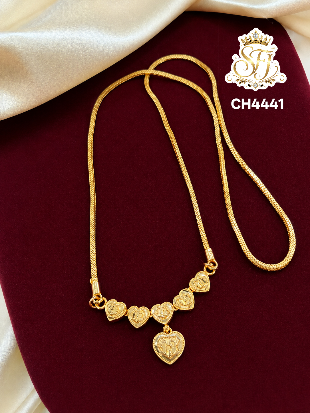 Traditional Heart Design Gold Covering Chain for Women - SFJ Gold ...