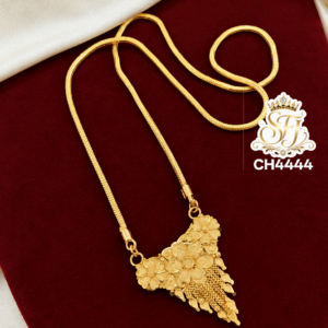 Floral Design Gold Covering Chain with Hanging Pendant for Women
