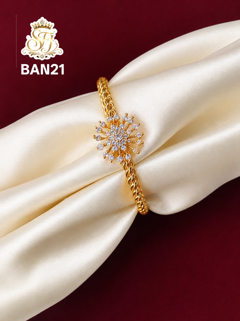 Premium White Stone Gold Covering Designer Bangle for Women