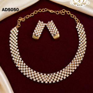 White stone diamond replica necklace