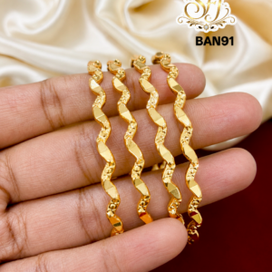 Gold Covering Wavy Design Bangles