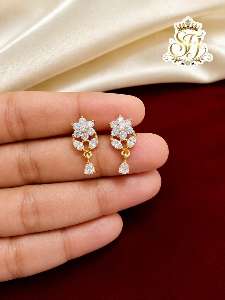 Floral Stone Drop Earrings