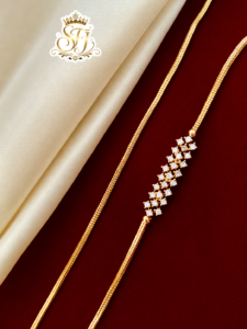 White Stone Gold Covering Designer Chain