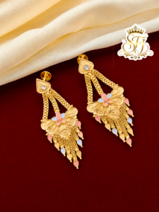 Bridal  tri color mix earrings