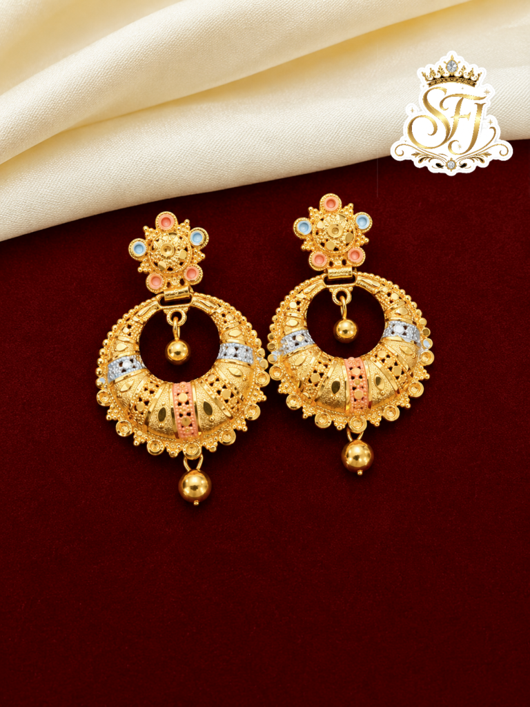 Stylish tri color mix earrings