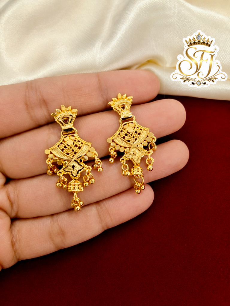 Traditional Gold Covering Jhumka Hanging Earrings for Women