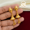Traditional Gold Covering Lotus Tassel Long Earrings 2