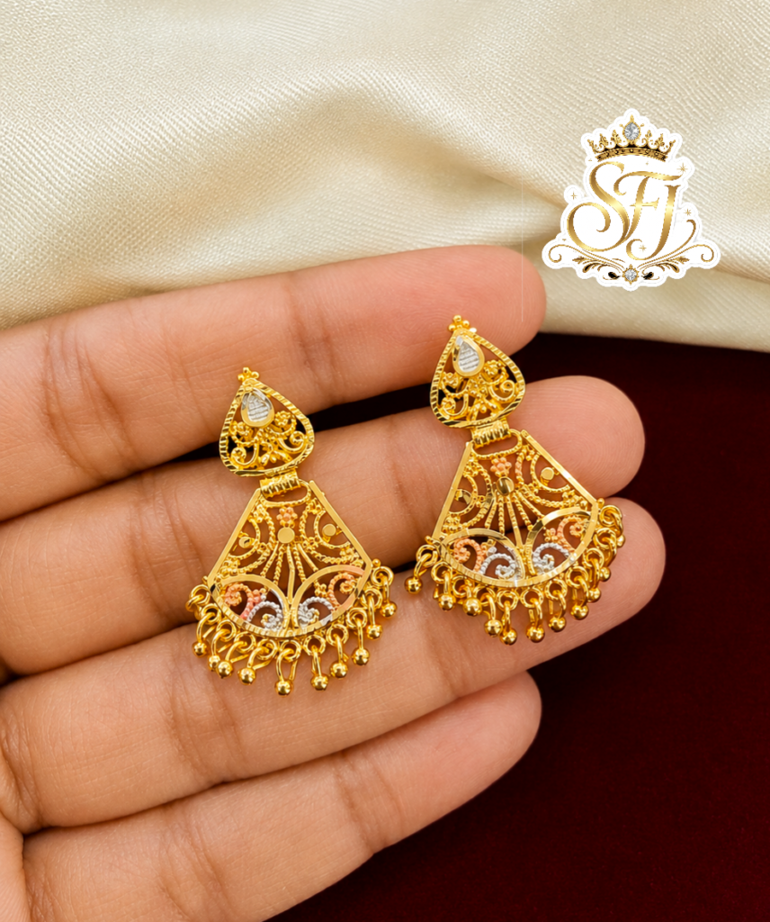 Tri color drop earrings
