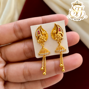 Ruby white stone hangings earrings