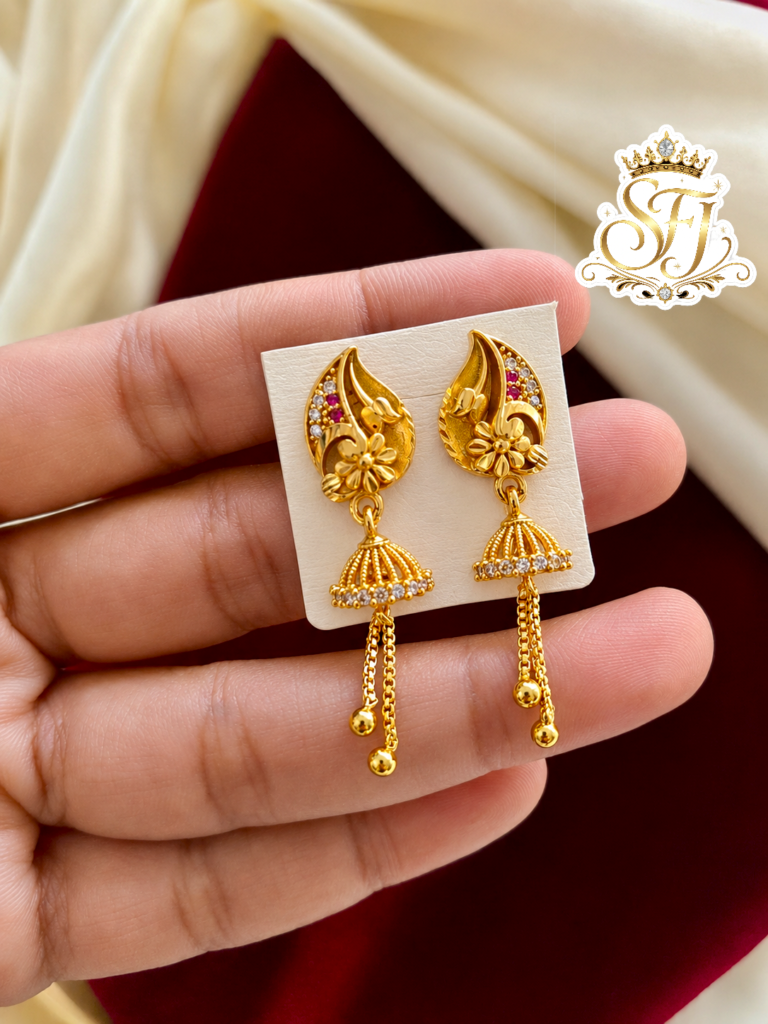 Ruby white stone hangings earrings