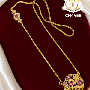 Trending mugappu chain with floral basket pendent