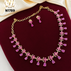 Full ruby stone necklace