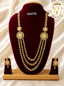 Triple layer tri color mix bridal haram