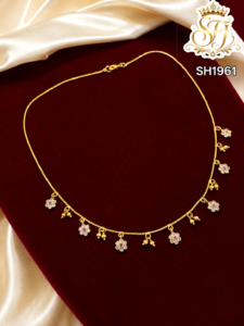 Cute floral stone short chain