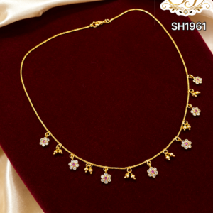 Cute floral stone short chain