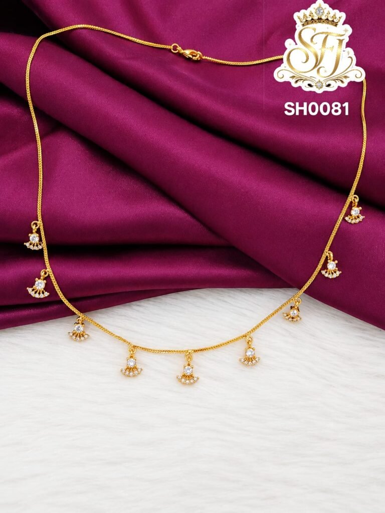 PREMIUM WHITE STONE DROP NECKLCAE