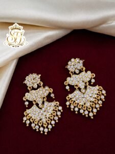 PREMIUM WHITE STONE LAYER IMPONE EARRINGS