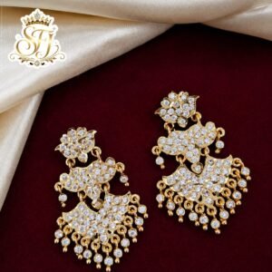 PREMIUM WHITE STONE LAYER IMPONE EARRINGS