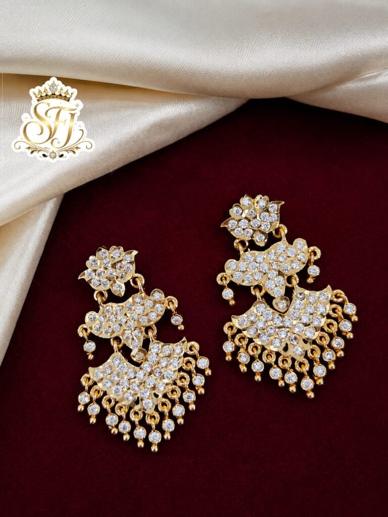 PREMIUM WHITE STONE LAYER IMPONE EARRINGS