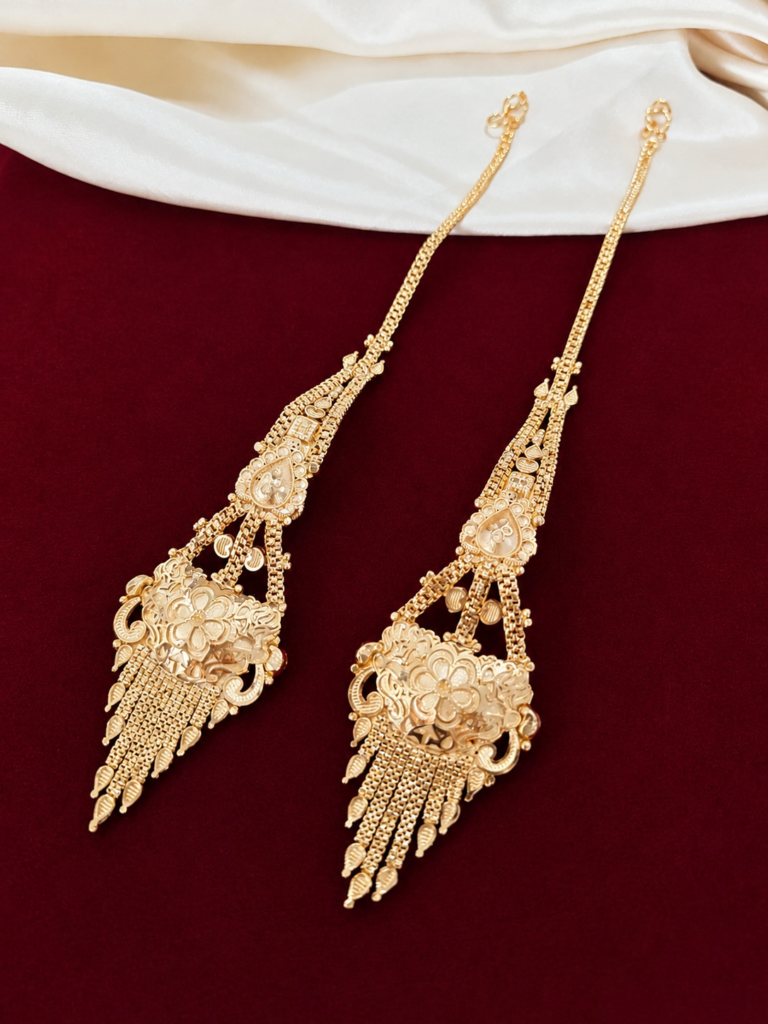 Long bridal earrings with maatal