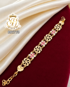 Premium impone stone bracelet in floral pattern
