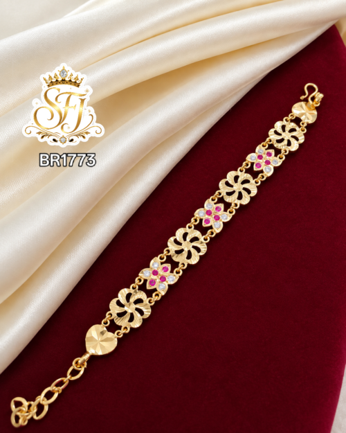 Premium impone stone bracelet in floral pattern 1