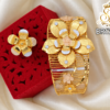 Floral Gold Covering Bangle with Matching Ring – BR1787 2
