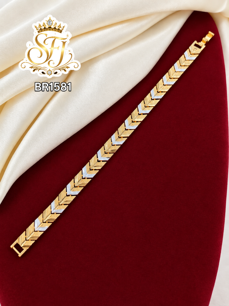 Two Tone Chevron Gold Covering Bracelet