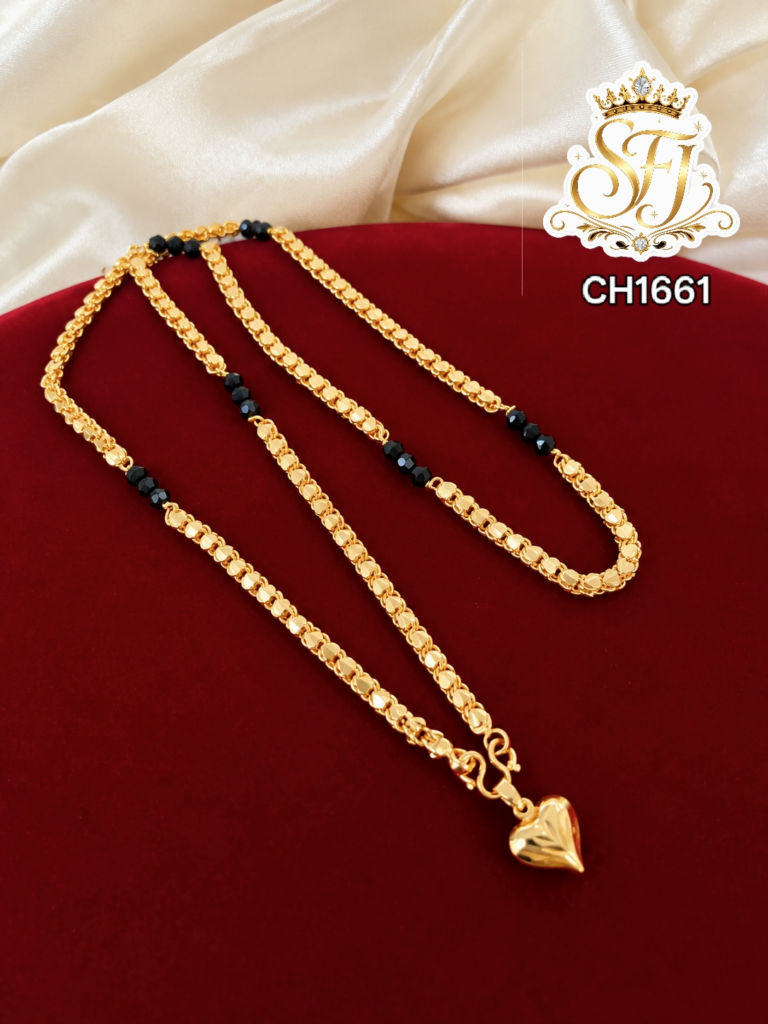 Black beads karumani chain