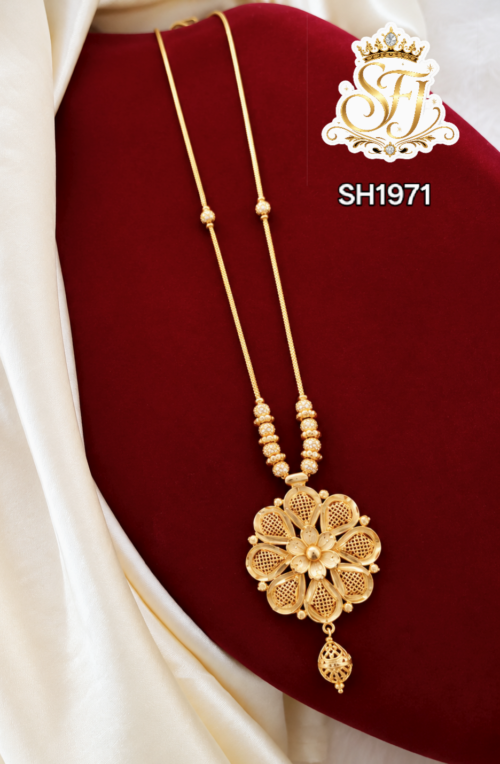 Filigree Floral Pendant short chain 1