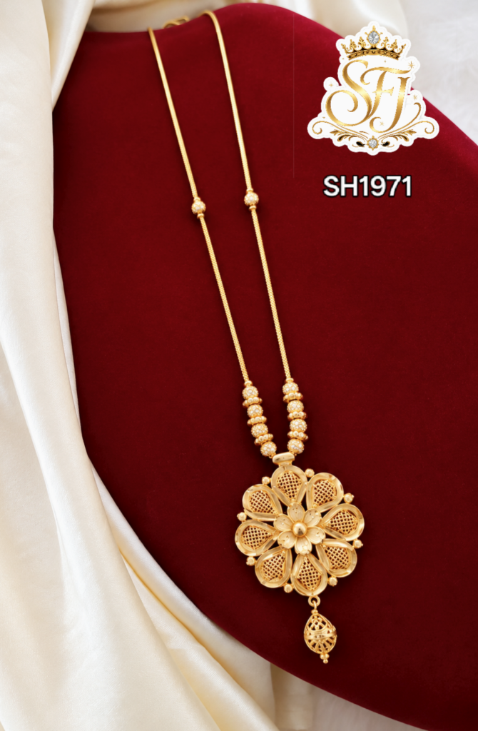 Filigree Floral Pendant short chain