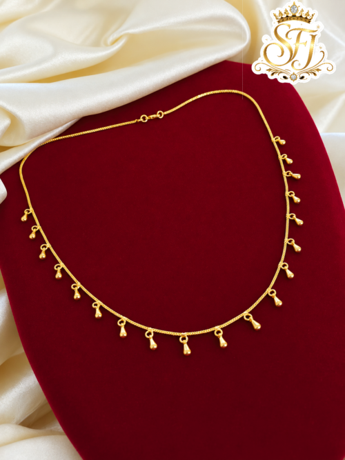 Gold Covering Drop Chain for Women | Traditional Gold Look Necklace 1