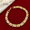 Two Tone Leaf Pattern Gold Covering Bracelet 1