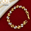 Butterfly Design Two Tone Gold Covering Bracelet 1