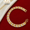 Two Tone Leaf Design Gold Covering Bracelet 1