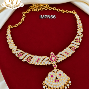 Ruby White Stone Impone Necklace