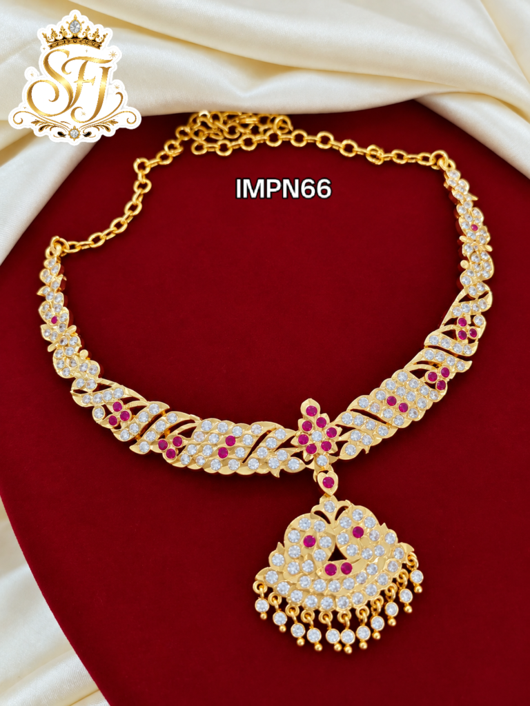 Ruby White Stone Impone Necklace
