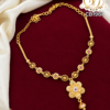 Traditional Floral Gold Covering Necklace with Ruby & White Stones 2