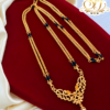 Black Bead Double Layer Gold Finish chain 3