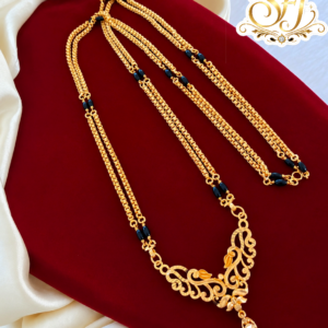 Black Bead Double Layer Gold Finish chain
