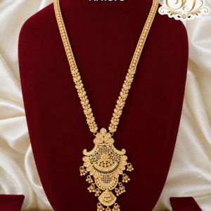 Traditional Leaf Design Gold Covering Long Haram