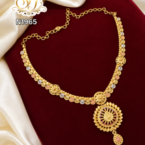 Elegant Tri color mix gold look  necklace