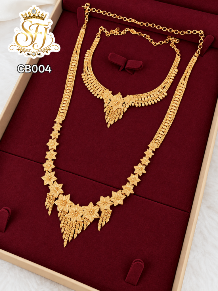 Traditional floral necklace haram combo set