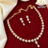 Elegant White Stone AD Necklace Set with Matching Earrings 1