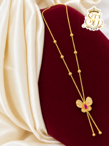 Butterfly pattern gold covering ball chain