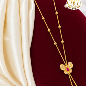 Butterfly pattern gold covering ball chain
