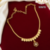 Gold Look Leaf Charm White Stone Flower Pendant Necklace – N1970 1