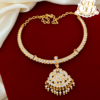 Full White Stone Gold Look Traditional Pendant Necklace 1