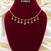 Premium Floral Teardrop White Stone Gold Covering Necklace – SH8652 2