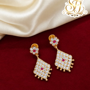 Diamond cut stone earrings